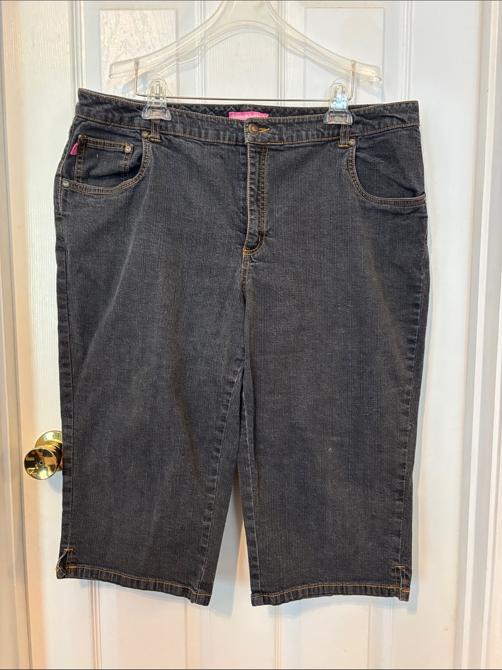 Dark Gray Denim shorter length capris. Size 18Womens
